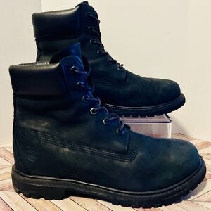 Timberland 6 inch Premium Waterproof Black Women 8.5 W Boot Nubuck Leather 8658A